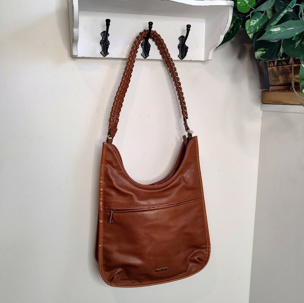 Rachel Zoe 'Jalilah' Faux Leather Hobo Purse in Cognac/Hazelnut Brown